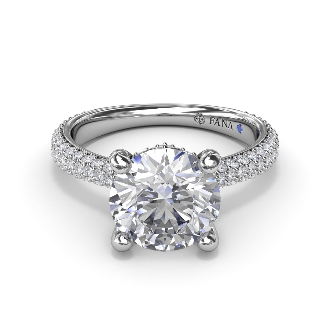 Tapered PavÃ© Diamond Engagement Ring