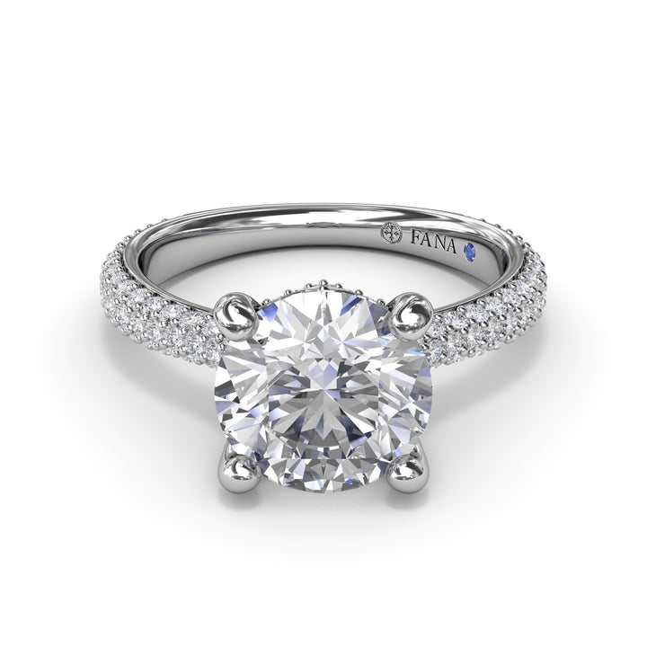 Tapered PavÃ© Diamond Engagement Ring