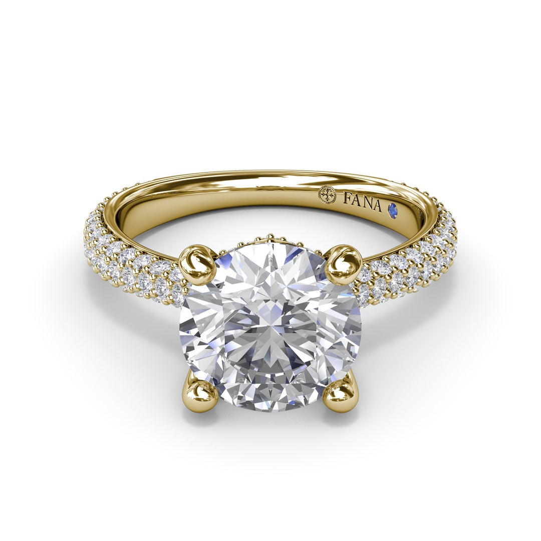 Tapered PavÃ© Diamond Engagement Ring