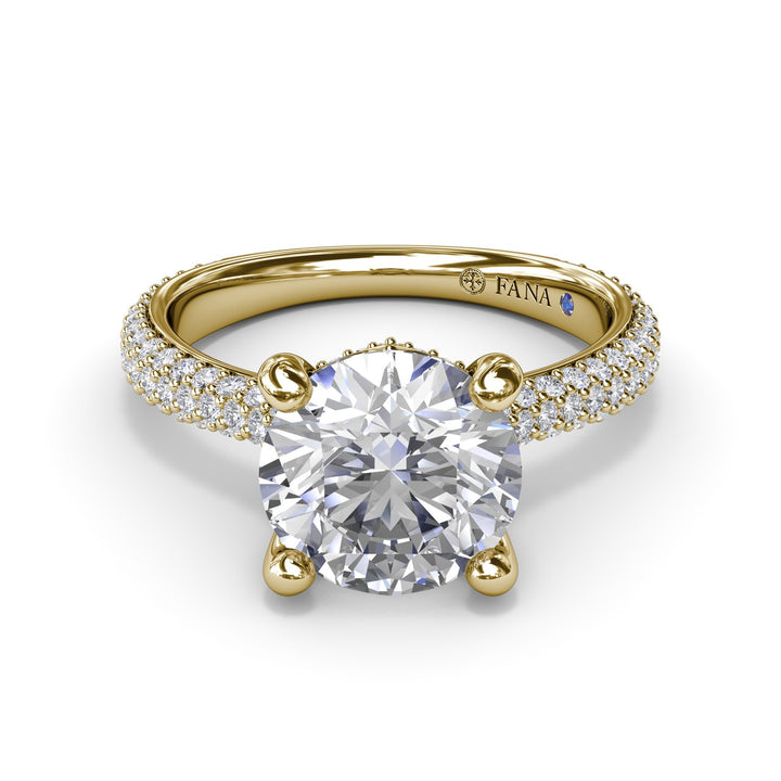 Tapered PavÃ© Diamond Engagement Ring