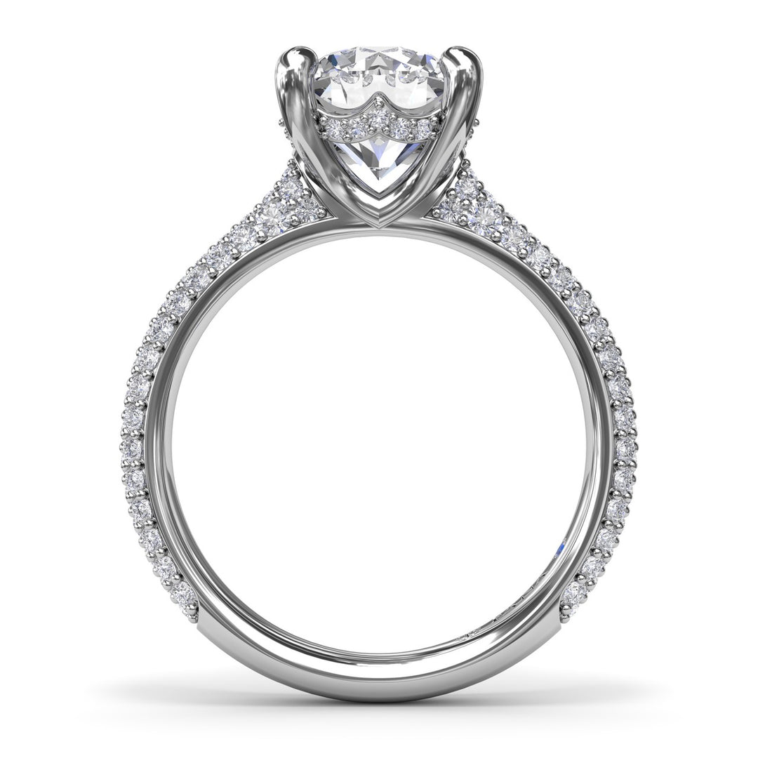 Tapered PavÃ© Diamond Engagement Ring