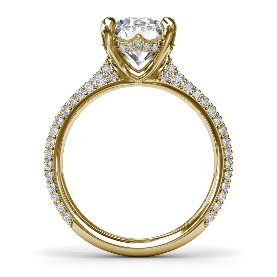 Tapered Pavé Diamond Engagement Ring