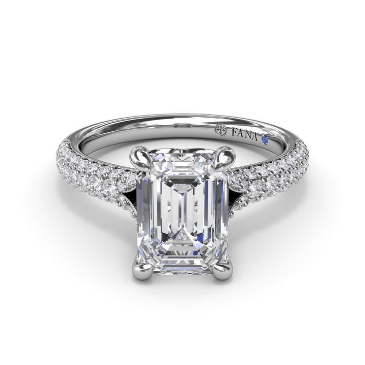 Split Shank Tapered PavÃ© Engagement Ring