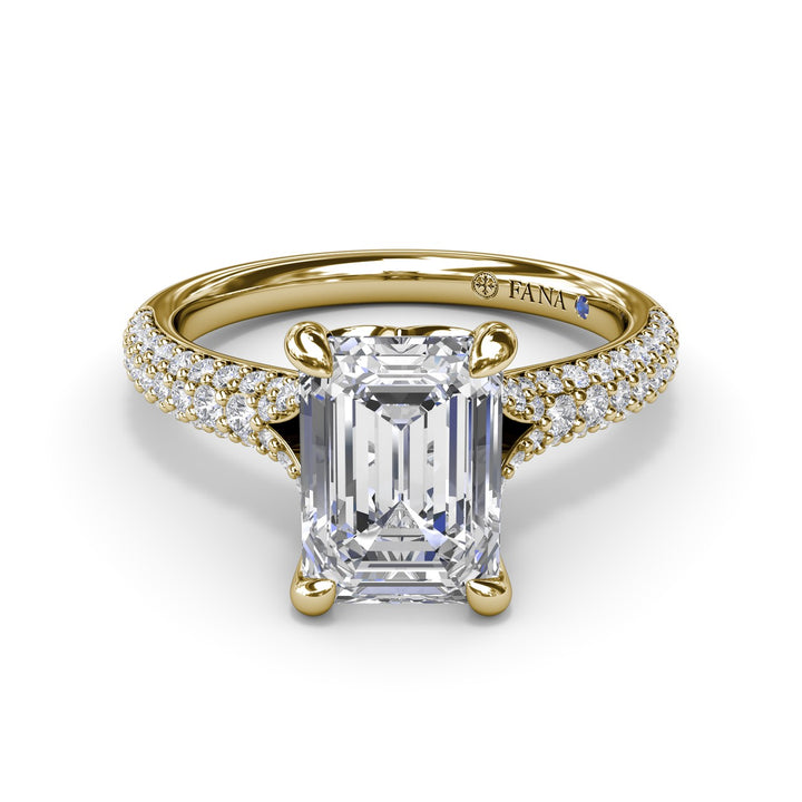 Split Shank Tapered PavÃ© Engagement Ring