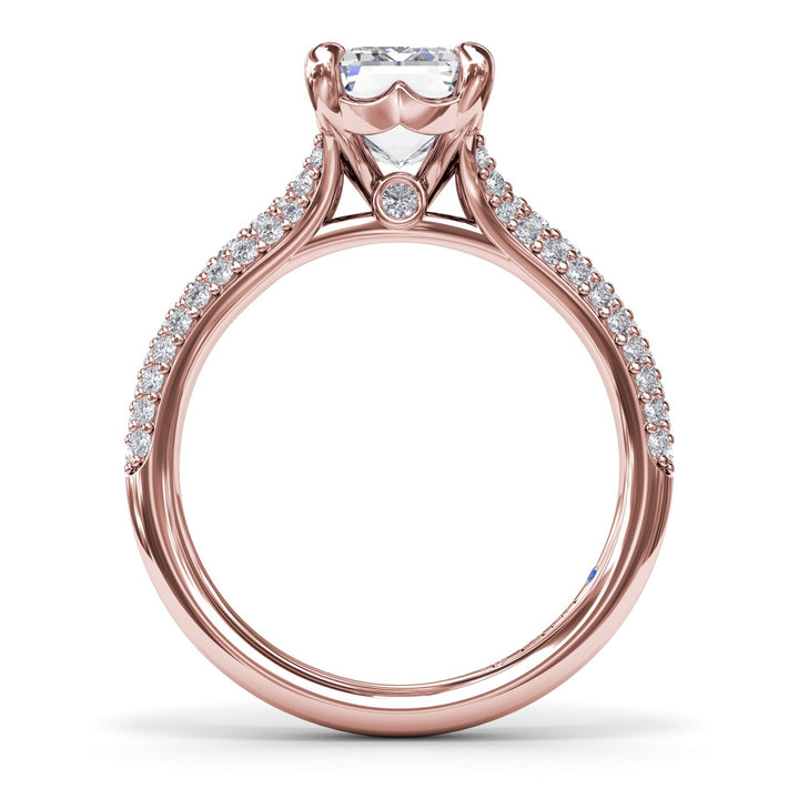 Split Shank Tapered Pavé Engagement Ring