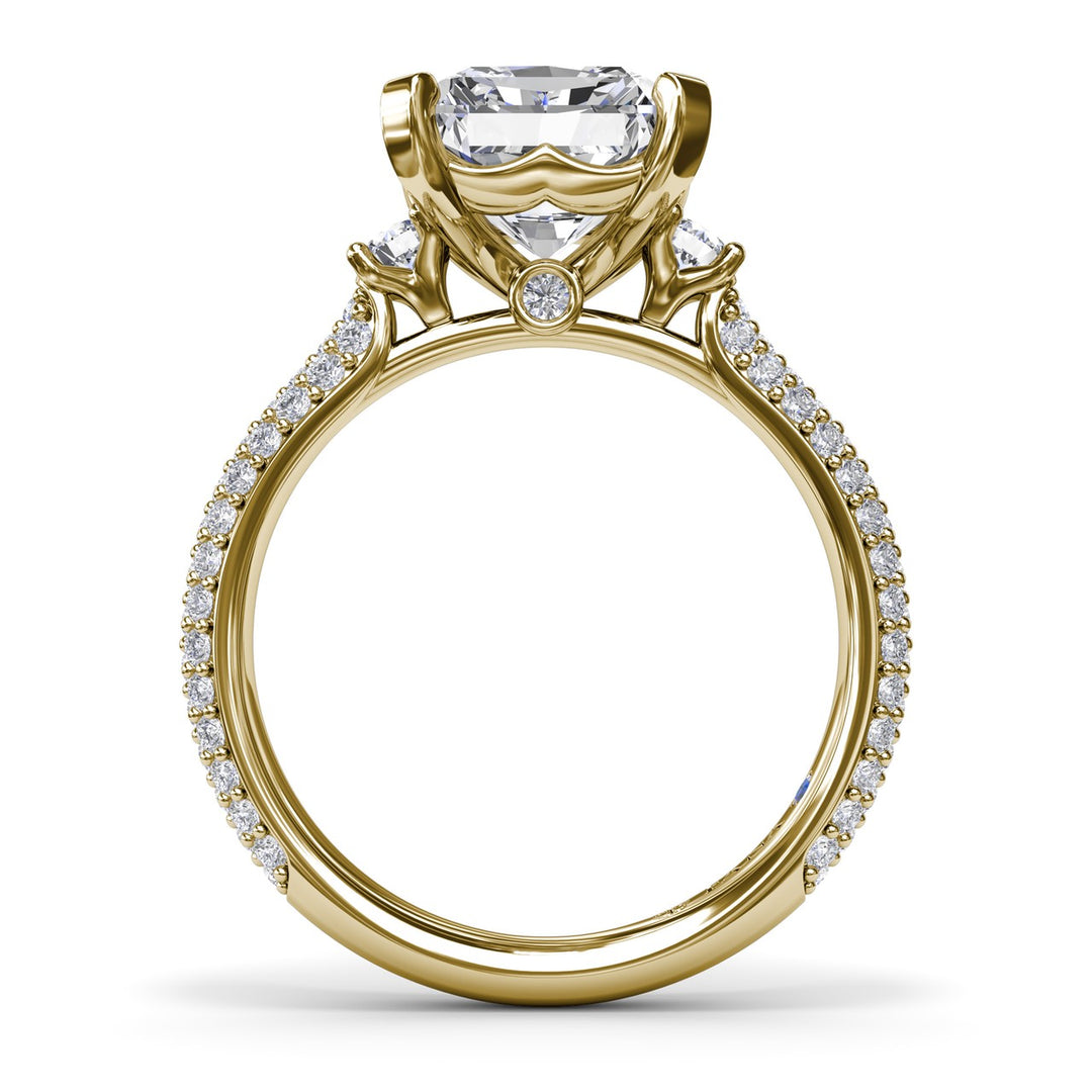Side Stone PavÃ© Diamond Engagement Ring