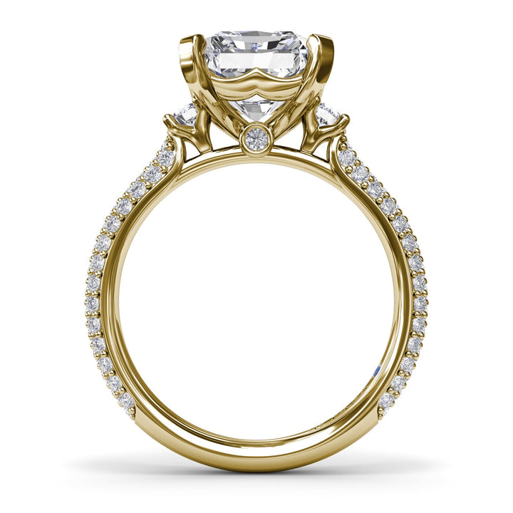 Side Stone PavÃ© Diamond Engagement Ring