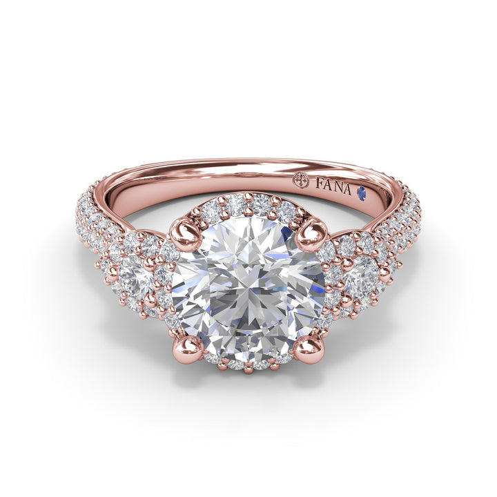 Full Halo Diamond Pavï¿½ Engagement Ring