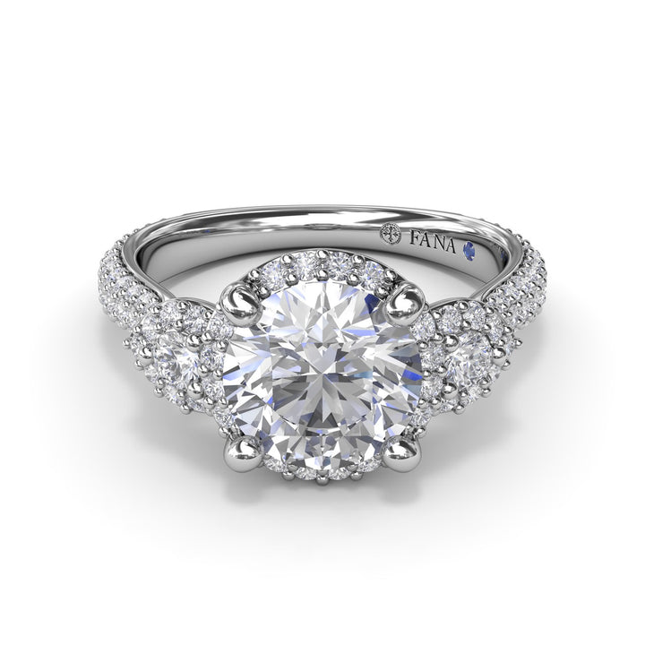Full Halo Diamond Pavï¿½ Engagement Ring