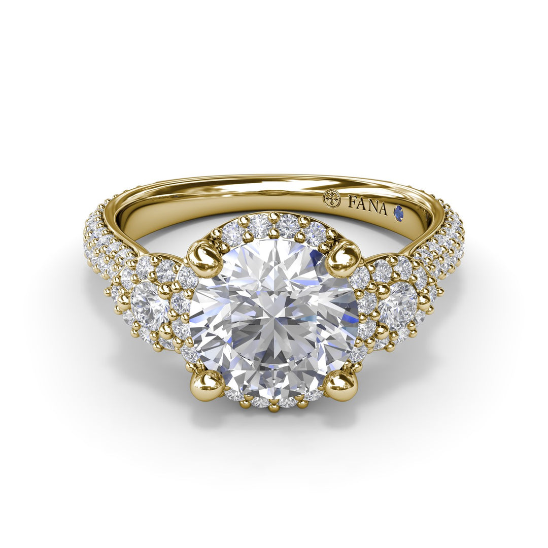 Full Halo Diamond Pavï¿½ Engagement Ring