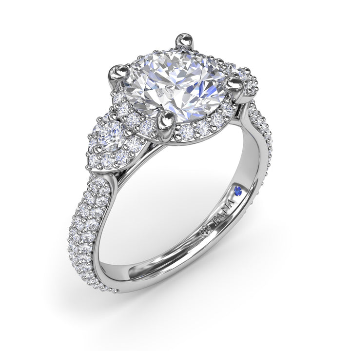 Full Halo Diamond Pavï¿½ Engagement Ring