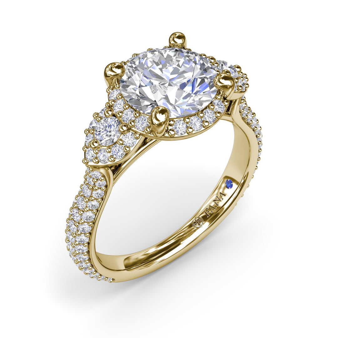 Full Halo Diamond PavÃ© Engagement Ring