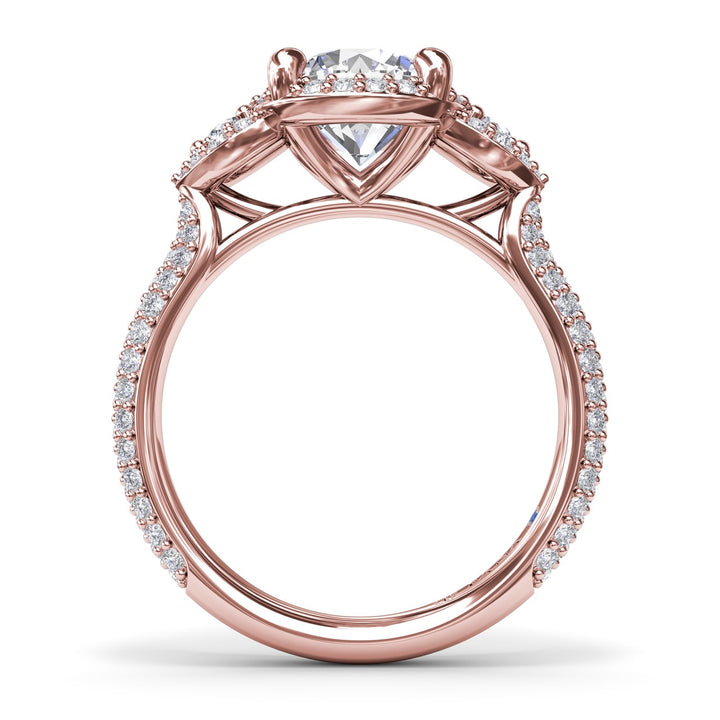 Full Halo Diamond Pavï¿½ Engagement Ring