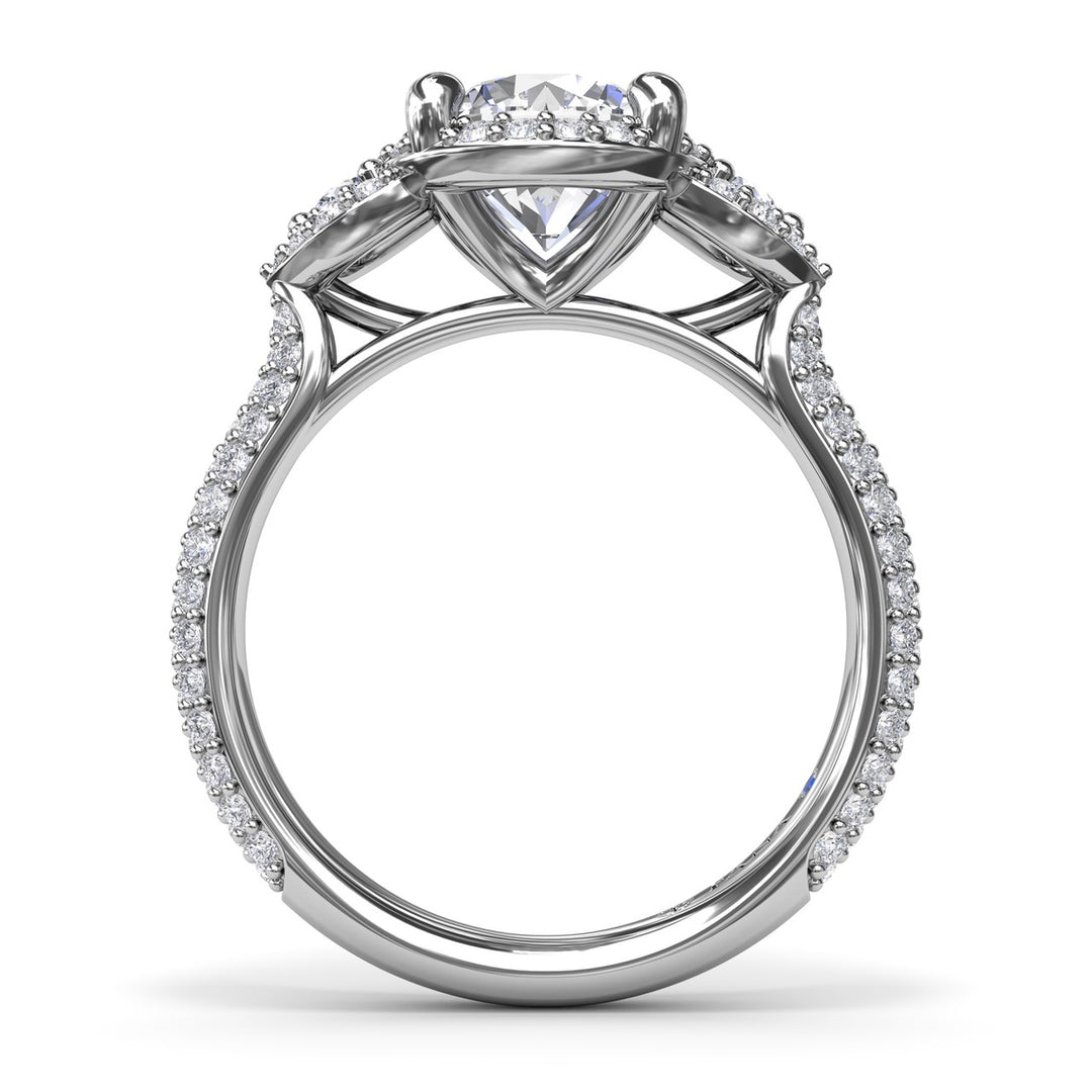 Full Halo Diamond Pavï¿½ Engagement Ring