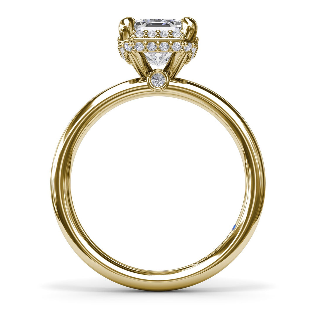 Emerald Cut Halo Diamond Engagement Ring