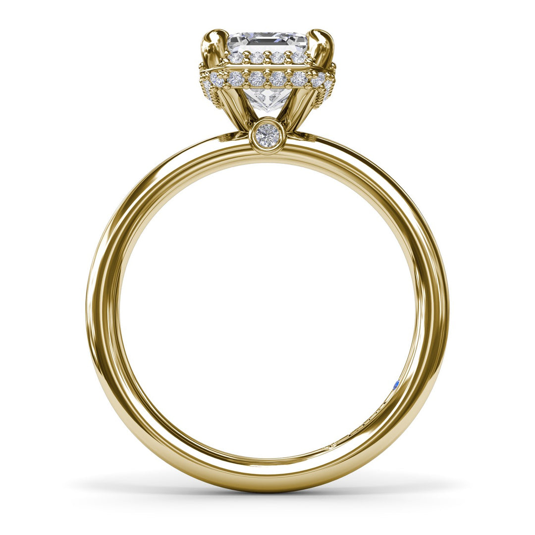 Emerald Cut Halo Diamond Engagement Ring