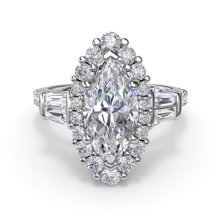 Marquise Baguette Diamond Engagement Ring