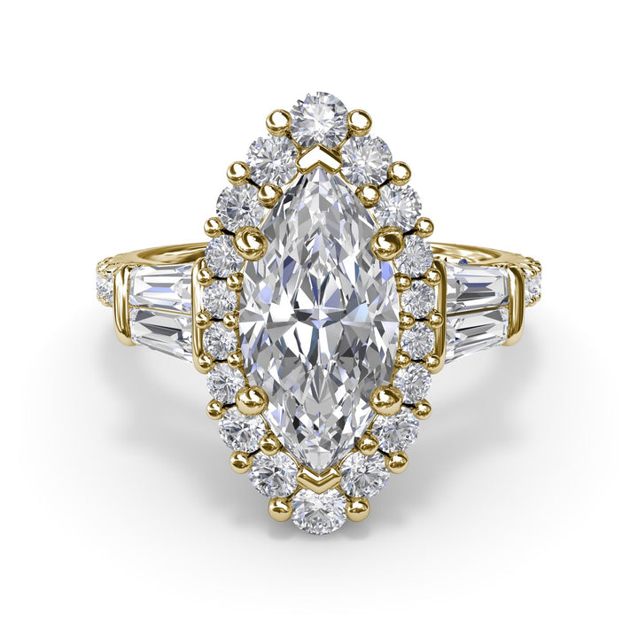 Marquise Baguette Diamond Engagement Ring