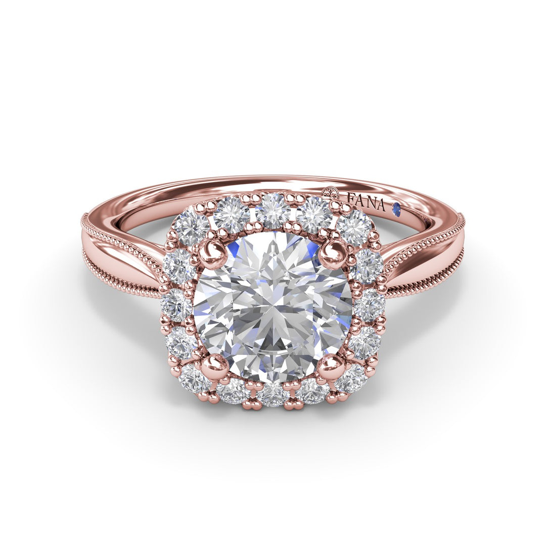 Cushion Halo Diamond Engagement Ring