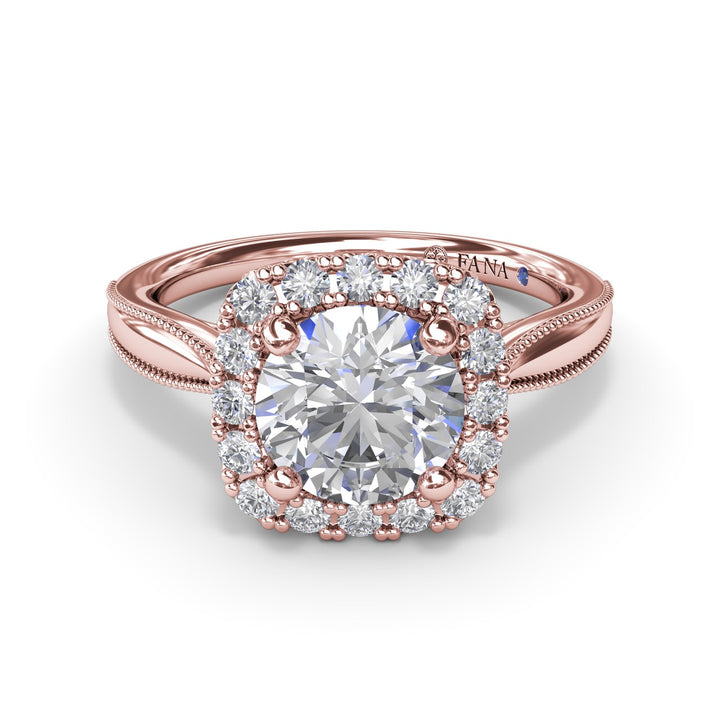 Cushion Halo Diamond Engagement Ring