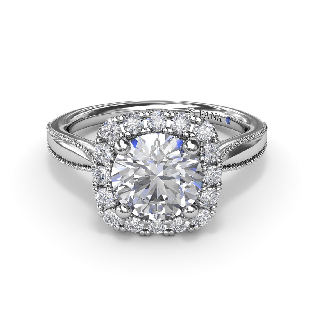 Cushion Halo Diamond Engagement Ring
