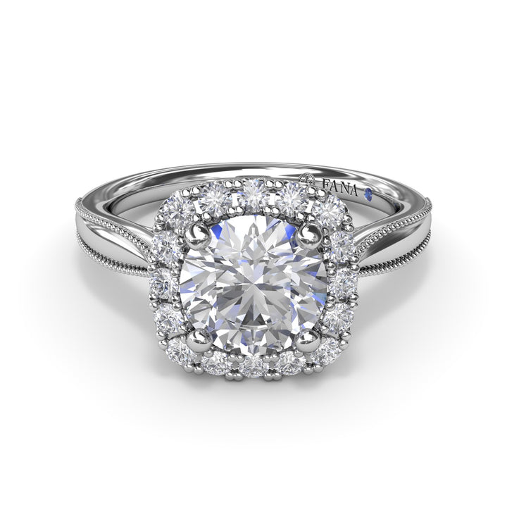 Cushion Halo Diamond Engagement Ring