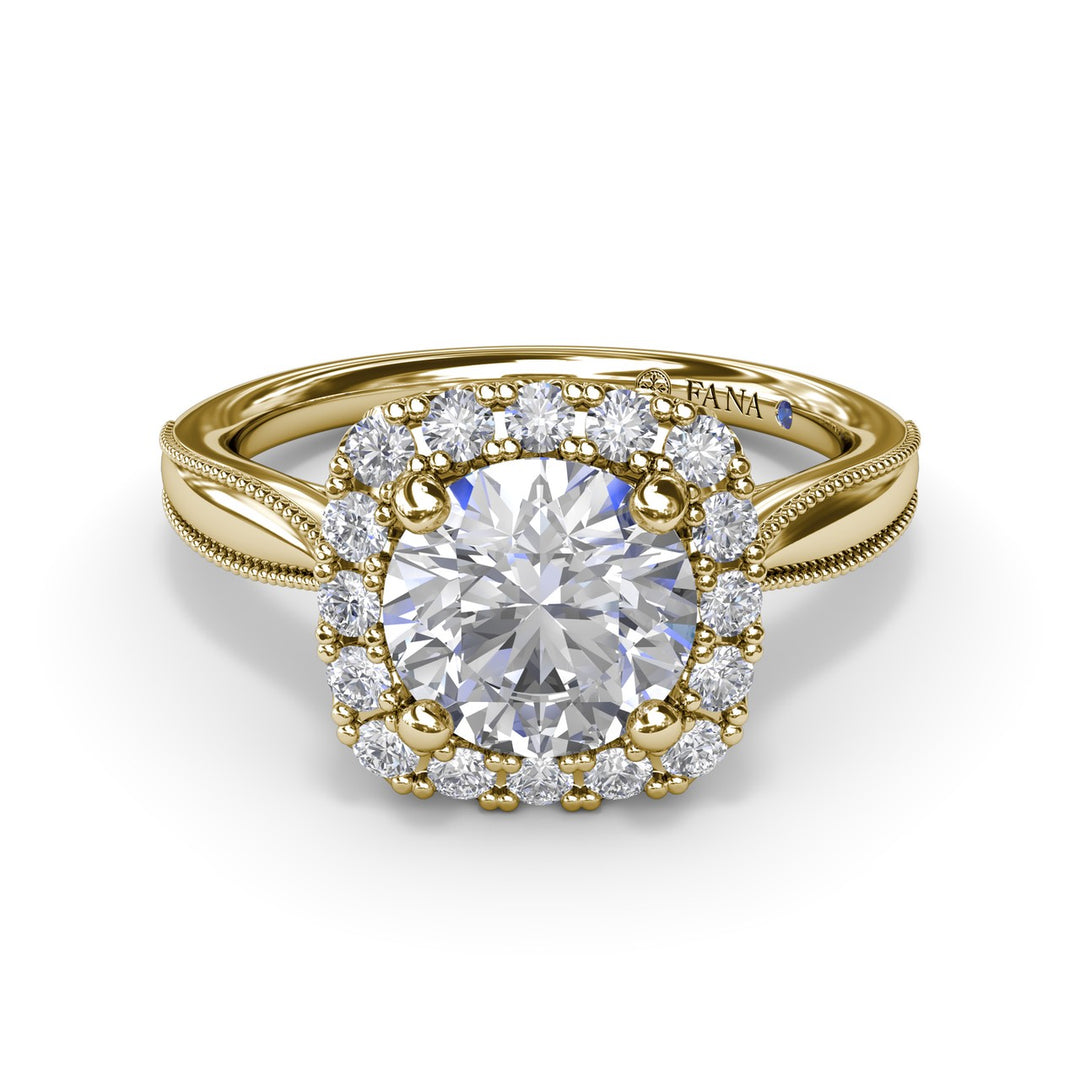 Cushion Halo Diamond Engagement Ring