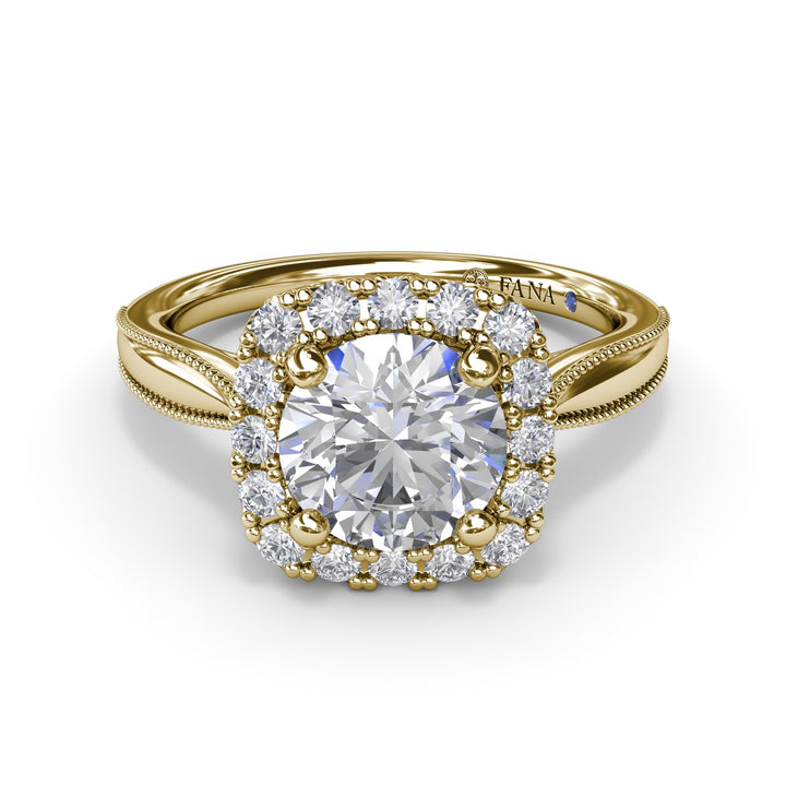 Cushion Halo Diamond Engagement Ring