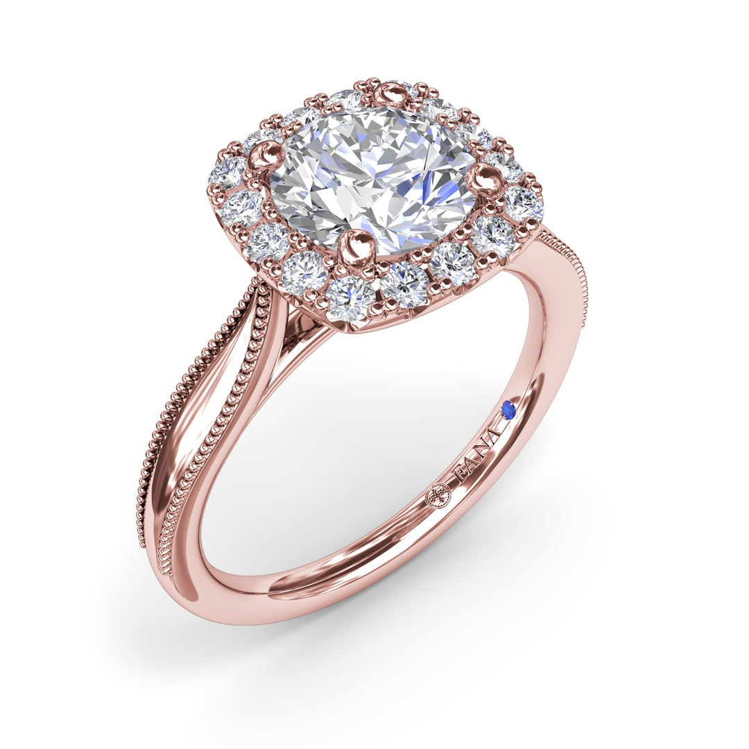 Cushion Halo Diamond Engagement Ring