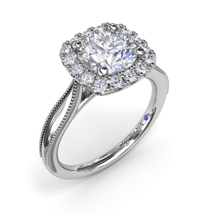 Cushion Halo Diamond Engagement Ring