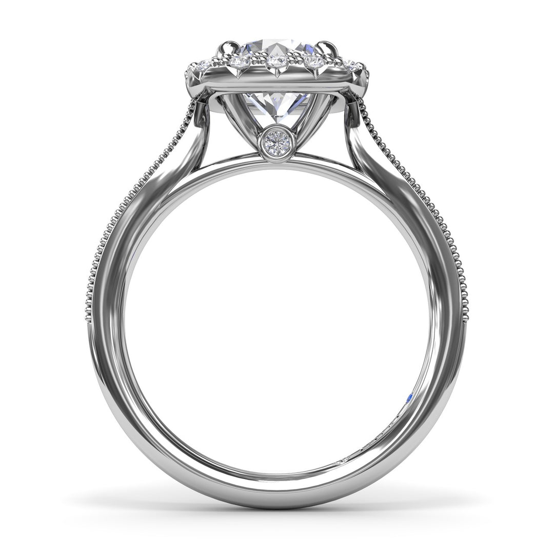 Cushion Halo Diamond Engagement Ring