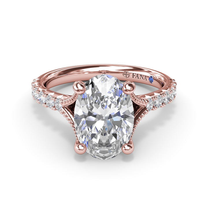 Oval Diamond Engagement Ring with Split Shank