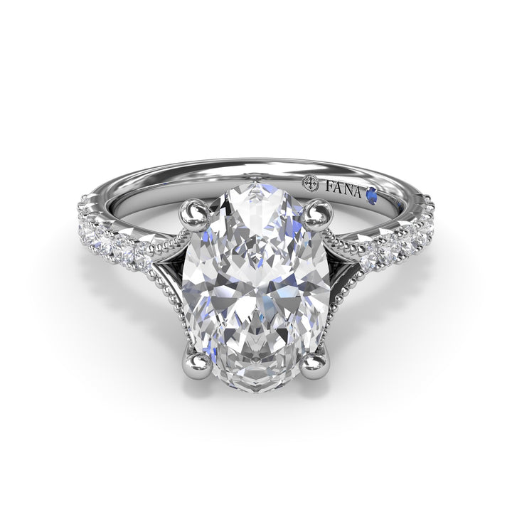 Oval Diamond Engagement Ring with Split Shank