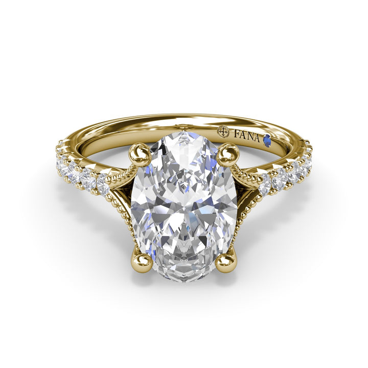Oval Diamond Engagement Ring with Split Shank