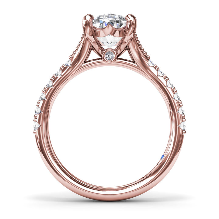 Oval Diamond Engagement Ring with Split Shank