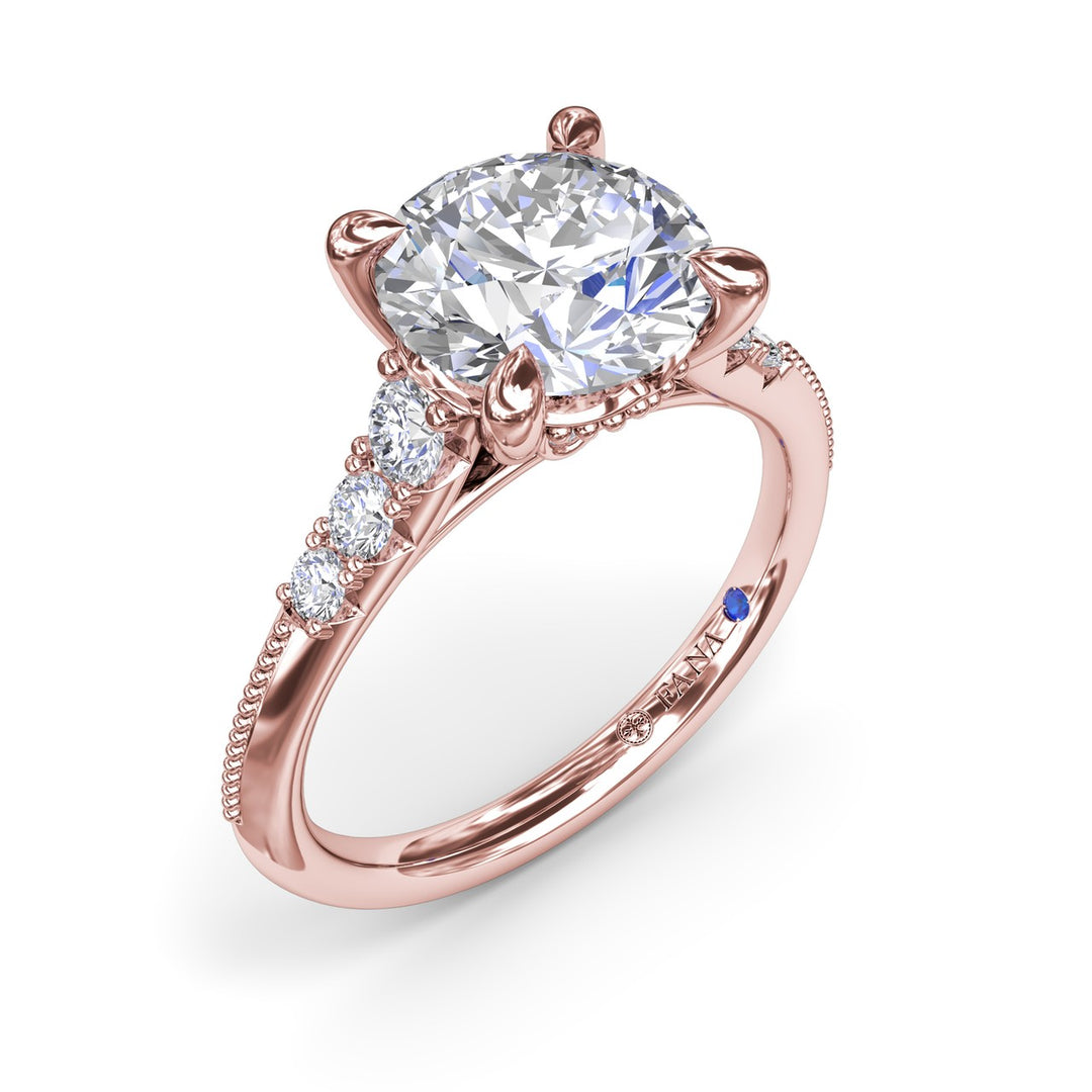 Delicate Knife-Edge Diamond Engagement Ring