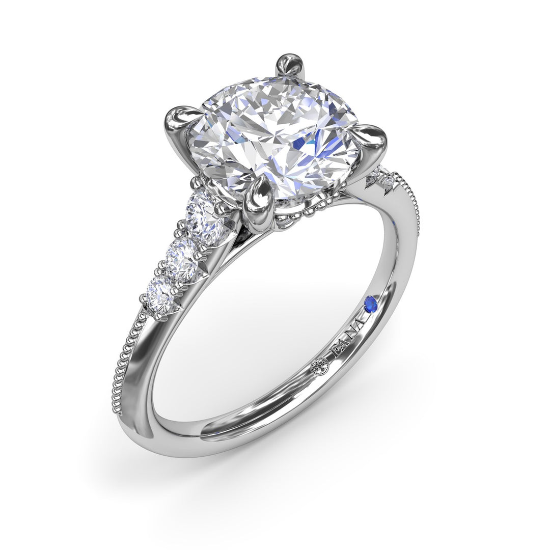 Delicate Knife-Edge Diamond Engagement Ring