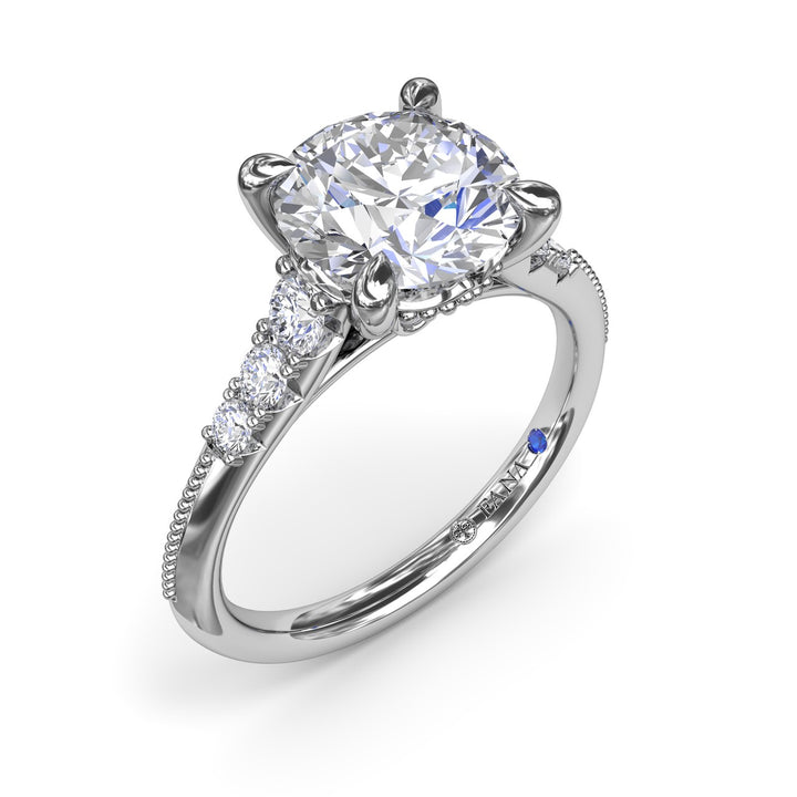 Delicate Knife-Edge Diamond Engagement Ring