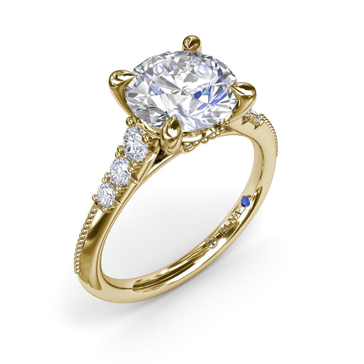 Delicate Knife-Edge Diamond Engagement Ring