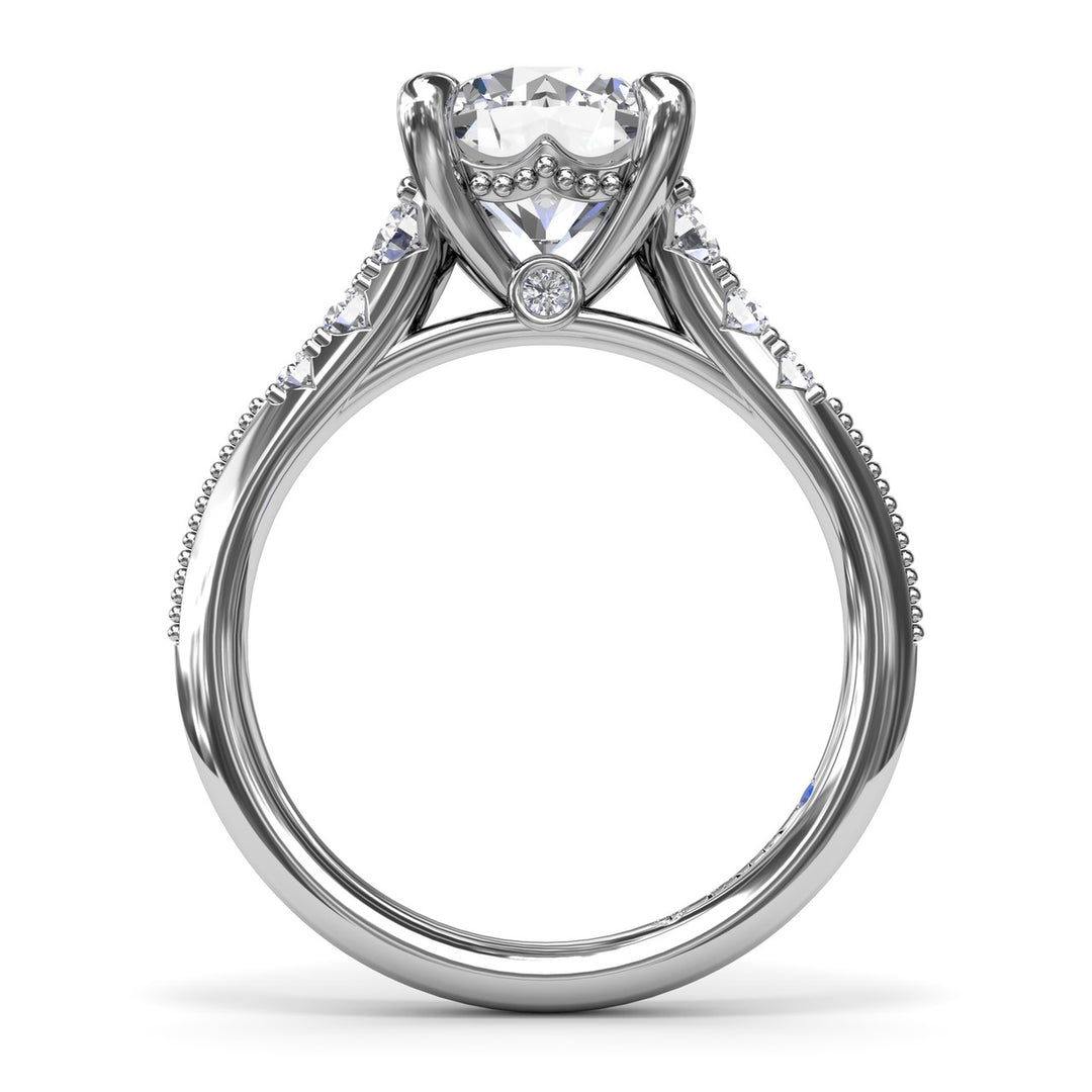 Delicate Knife-Edge Diamond Engagement Ring