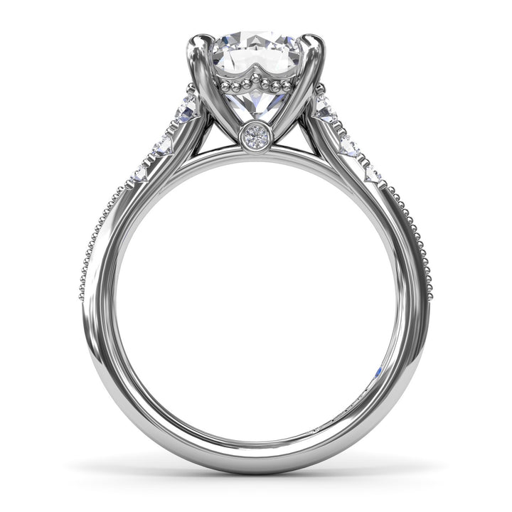 Delicate Knife-Edge Diamond Engagement Ring