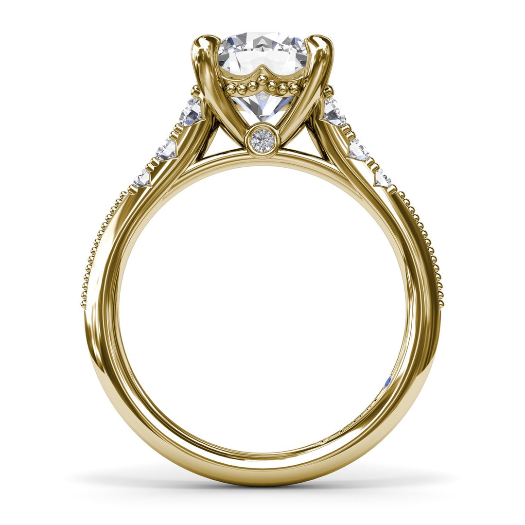 Delicate Knife-Edge Diamond Engagement Ring