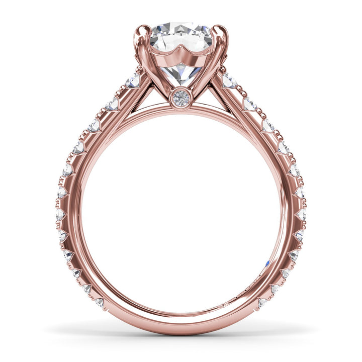 Round Diamond Engagement Ring with Graduated Shank