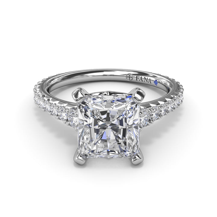 Radiant Diamond Engagement Ring with Graduated Shank
