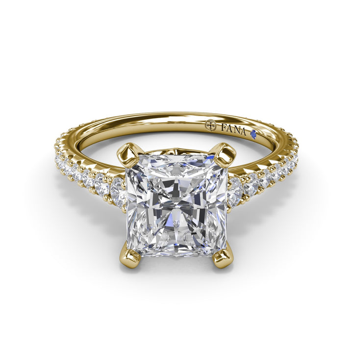 Radiant Diamond Engagement Ring with Graduated Shank