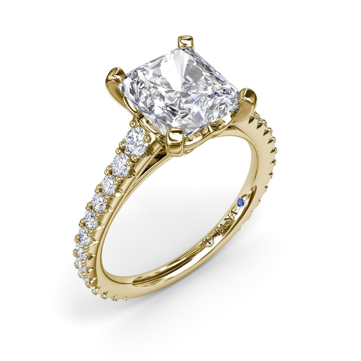 Radiant Diamond Engagement Ring with Graduated Shank