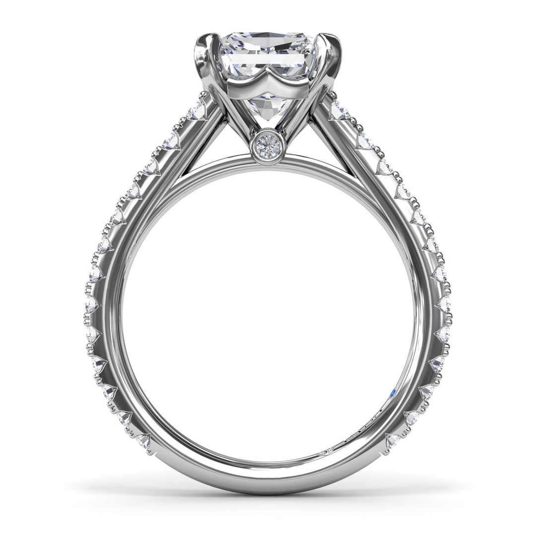 Radiant Diamond Engagement Ring with Graduated Shank