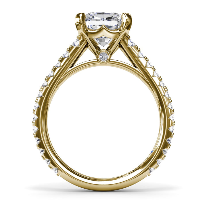 Radiant Diamond Engagement Ring with Graduated Shank