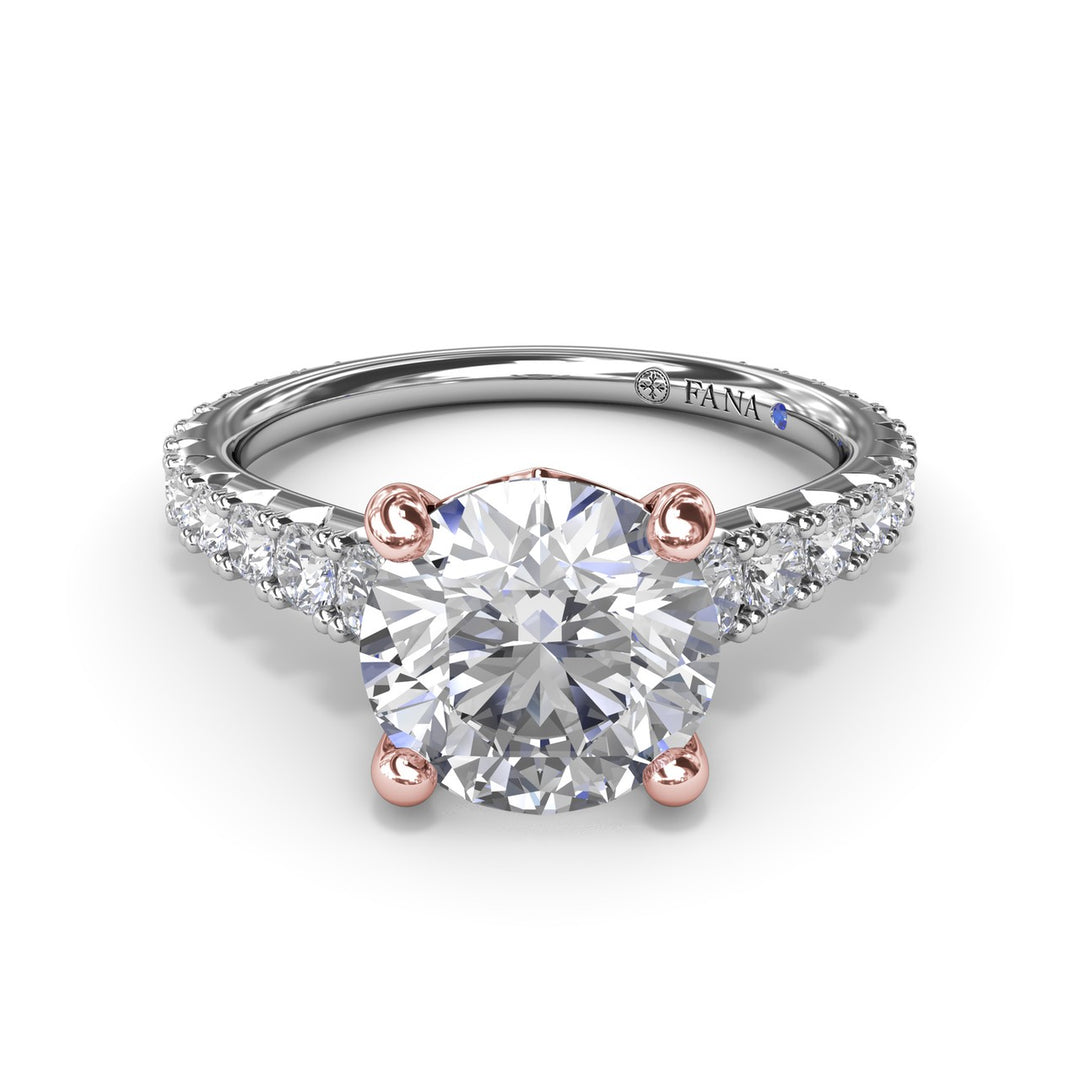 Round Diamond Engagement Ring with Graduated Shank
