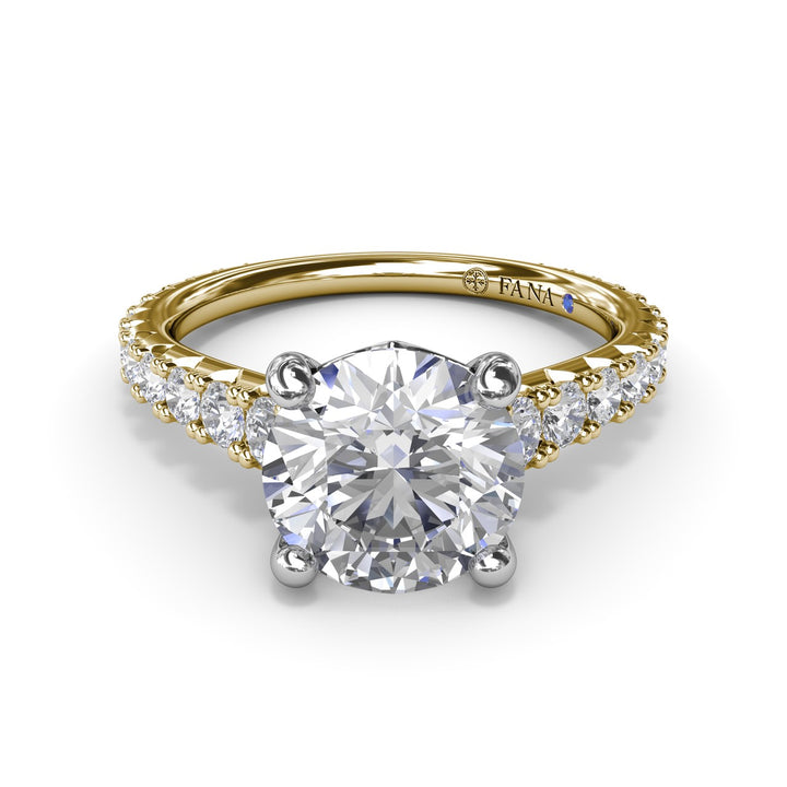 Round Diamond Engagement Ring with Graduated Shank